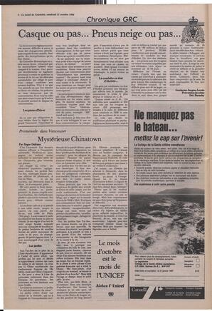 Le Soleil de Colombie, October 31, 1986, page 4
