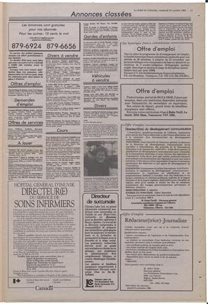 Le Soleil de Colombie, October 24, 1986, page 15