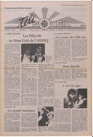 Le Soleil de Colombie, October 24, 1986, page 7
