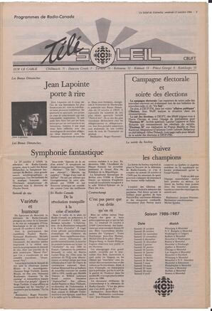Le Soleil de Colombie, October 17, 1986, page 9