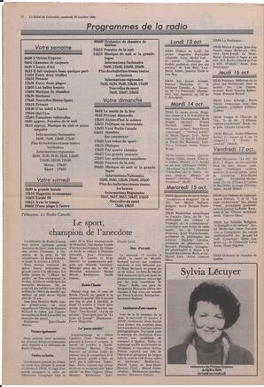 Le Soleil de Colombie, October 10, 1986, page 16