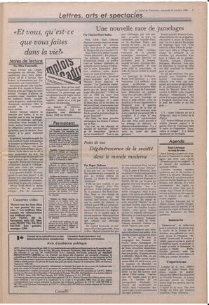 Le Soleil de Colombie, October 10, 1986, page 5