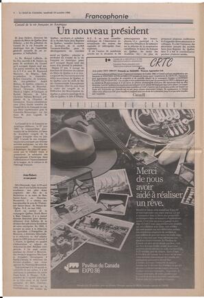 Le Soleil de Colombie, October 10, 1986, page 4