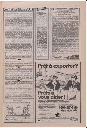 Le Soleil de Colombie, October 3, 1986, page 13