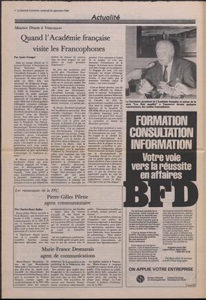 Le Soleil de Colombie, September 26, 1986, page 4