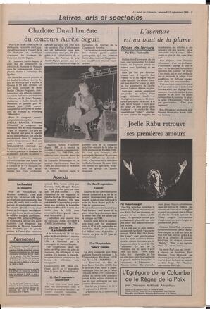 Le Soleil de Colombie, September 12, 1986, page 5
