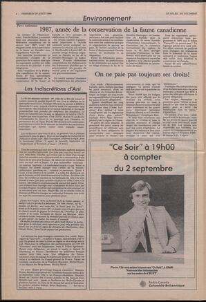 Le Soleil de Colombie, August 29, 1986, page 6