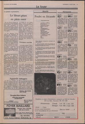 Le Soleil de Colombie, August 15, 1986, page 13