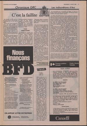 Le Soleil de Colombie, August 15, 1986, page 11