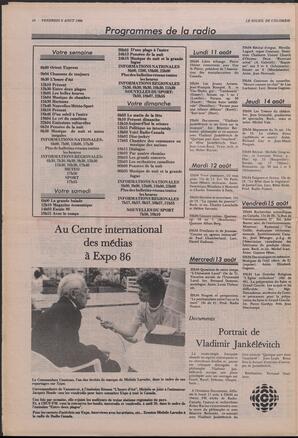 Le Soleil de Colombie, August 8, 1986, page 14
