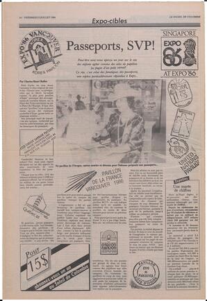 Le Soleil de Colombie, July 25, 1986, page 16