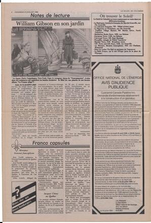 Le Soleil de Colombie, July 25, 1986, page 6