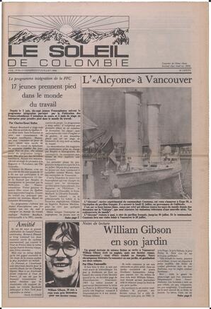 Le Soleil de Colombie, July 25, 1986, page 1