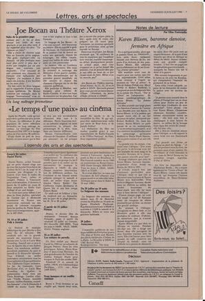 Le Soleil de Colombie, July 18, 1986, page 5