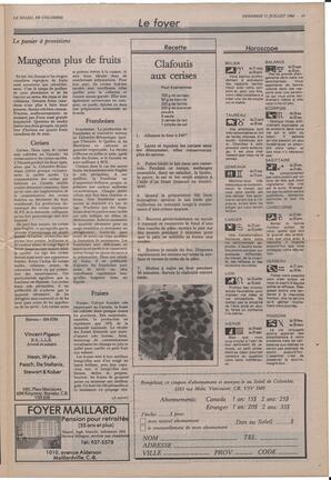 Le Soleil de Colombie, July 11, 1986, page 13