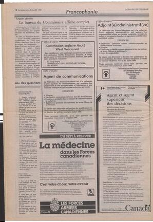 Le Soleil de Colombie, July 4, 1986, page 14