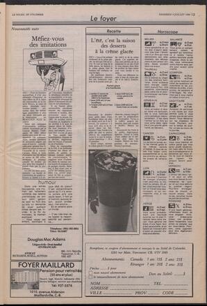 Le Soleil de Colombie, July 4, 1986, page 13