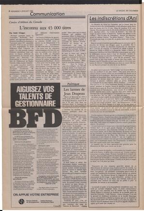Le Soleil de Colombie, July 4, 1986, page 4