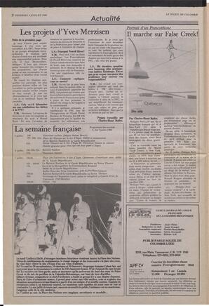 Le Soleil de Colombie, July 4, 1986, page 2