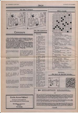Le Soleil de Colombie, June 13, 1986, page 14