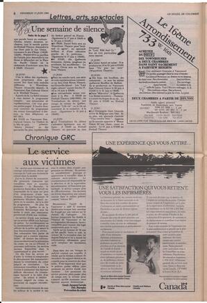 Le Soleil de Colombie, June 13, 1986, page 6