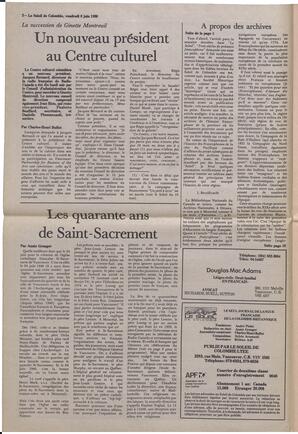 Le Soleil de Colombie, June 6, 1986, page 2