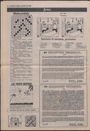 Le Soleil de Colombie, May 16, 1986, page 18