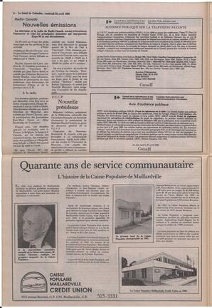 Le Soleil de Colombie, April 25, 1986, page 6