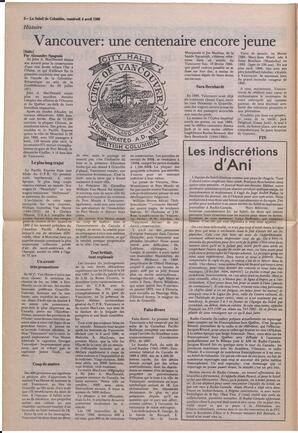 Le Soleil de Colombie, April 4, 1986, page 6
