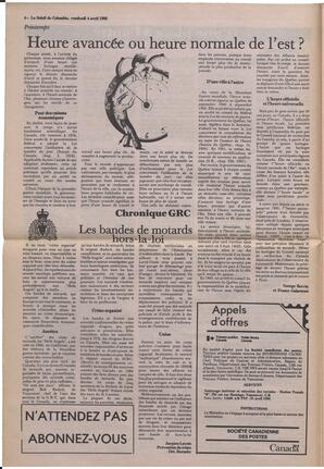 Le Soleil de Colombie, April 4, 1986, page 4