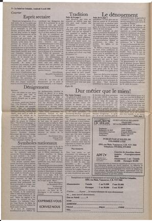Le Soleil de Colombie, April 4, 1986, page 2