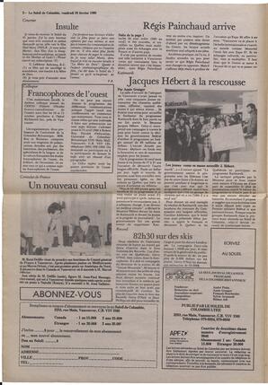 Le Soleil de Colombie, February 28, 1986, page 2