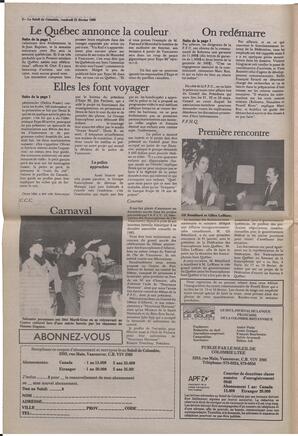 Le Soleil de Colombie, February 21, 1986, page 2