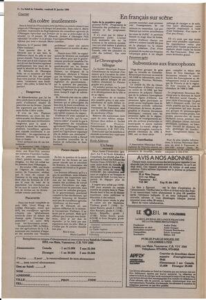 Le Soleil de Colombie, January 31, 1986, page 2