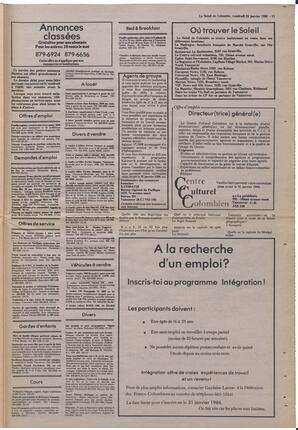 Le Soleil de Colombie, January 24, 1986, page 15