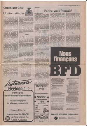 Le Soleil de Colombie, January 24, 1986, page 11