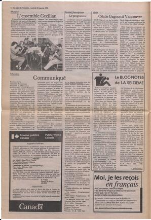 Le Soleil de Colombie, January 24, 1986, page 6