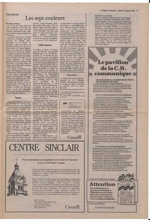 Le Soleil de Colombie, January 17, 1986, page 11