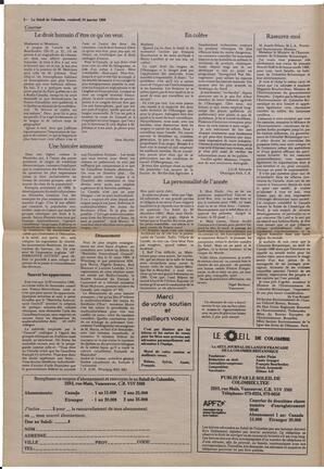 Le Soleil de Colombie, January 10, 1986, page 2