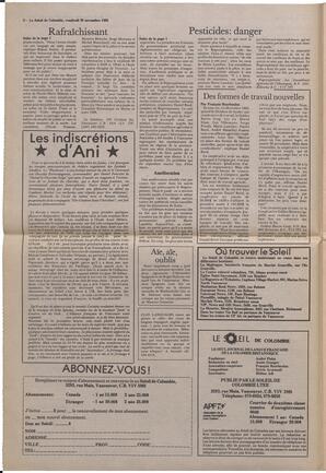 Le Soleil de Colombie, November 29, 1985, page 2