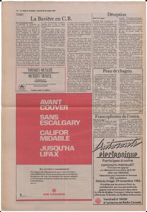 Le Soleil de Colombie, November 22, 1985, page 16