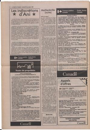 Le Soleil de Colombie, November 22, 1985, page 14