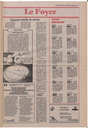 Le Soleil de Colombie, November 22, 1985, page 13