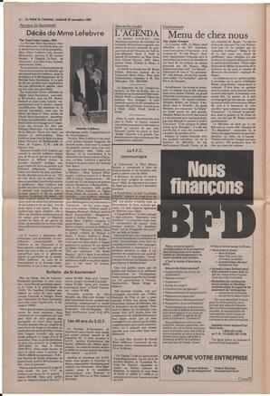 Le Soleil de Colombie, November 22, 1985, page 6