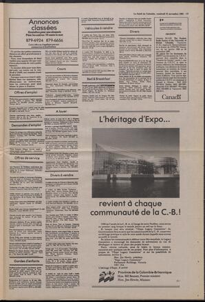 Le Soleil de Colombie, November 15, 1985, page 15