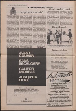 Le Soleil de Colombie, November 15, 1985, page 6