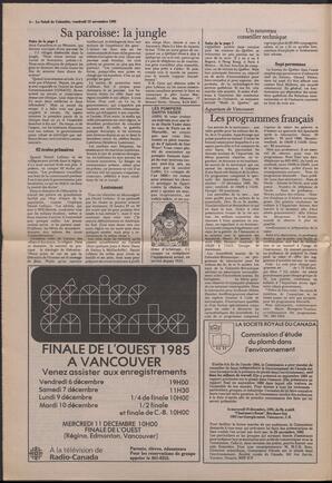 Le Soleil de Colombie, November 15, 1985, page 4