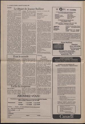 Le Soleil de Colombie, November 15, 1985, page 2