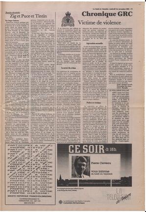 Le Soleil de Colombie, November 1, 1985, page 11