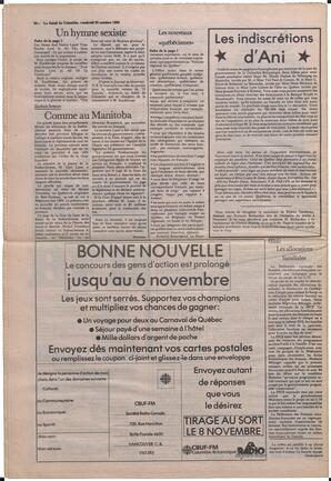Le Soleil de Colombie, October 25, 1985, page 20